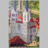 Das Grossmünster mit gotischen Türmen auf den Altartafeln von Hans Leu d. Ä., Ende 15. Jahrhundert (Wikipedia).jpg